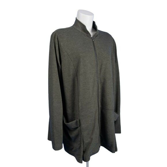 LOGO Lori Goldstein Womens French Terry Jacket L - Picture 3 of 6